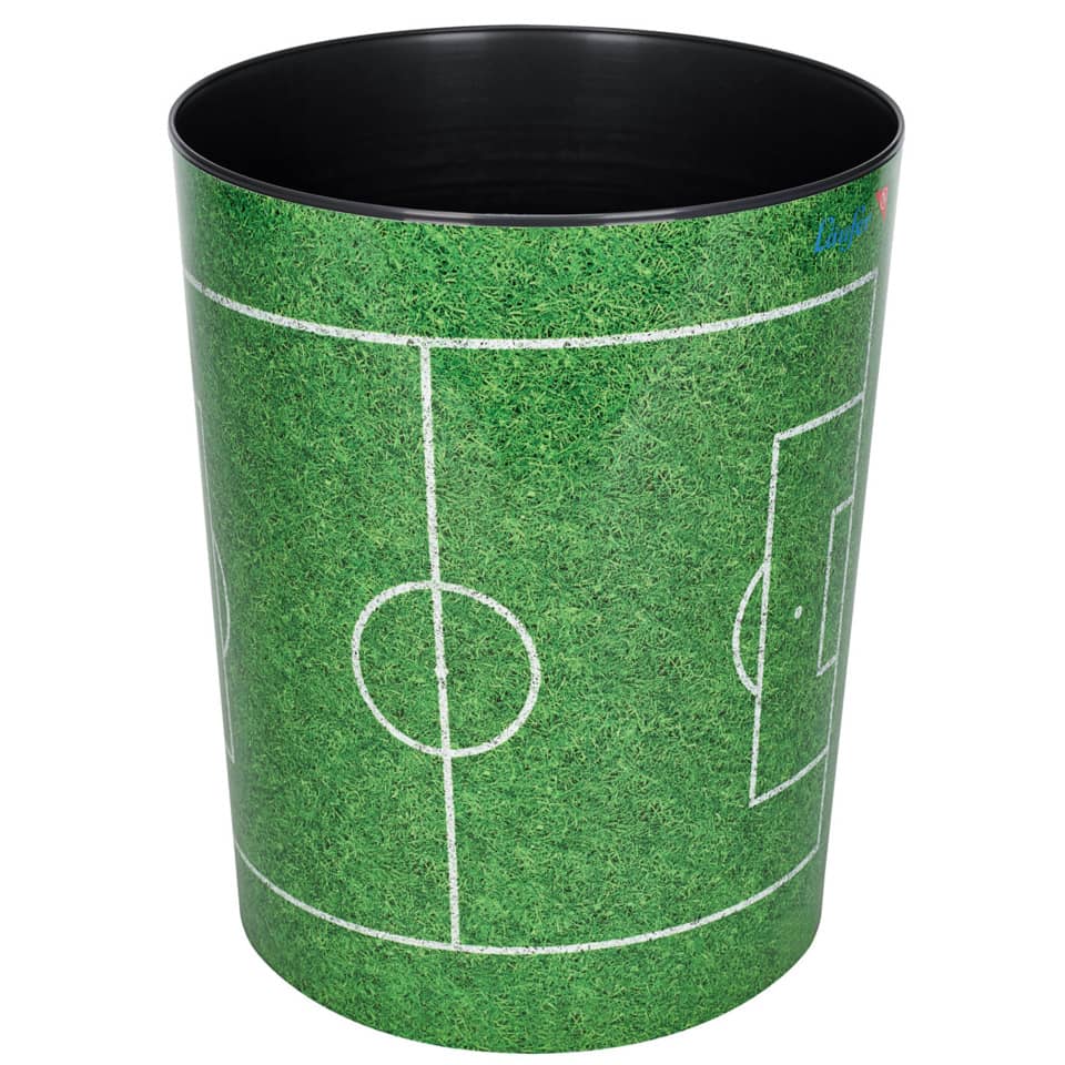 Papierkorb, Motiv Fußballfeld, 13 Liter, rund LÄUFER 26665