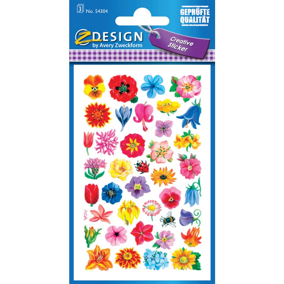 Schmucketikett Blüten klein, 40 Stück AVERY ZWECKFORM 54304