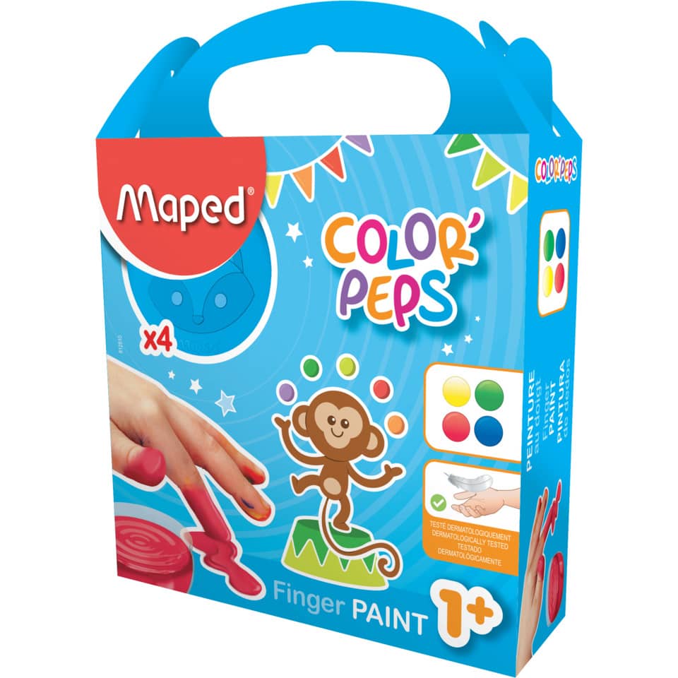 Fingermalfarben Color'Peps, 80ml, 4 Stück, sortiert MAPED M812510 MAPED 812510 Color´Peps
