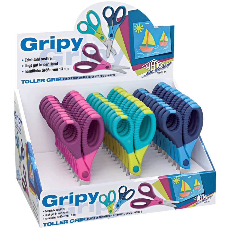 Display Bastelschere Gripy, 13cm, sortiert WEDO 77157 WEDO 77157 i.Display