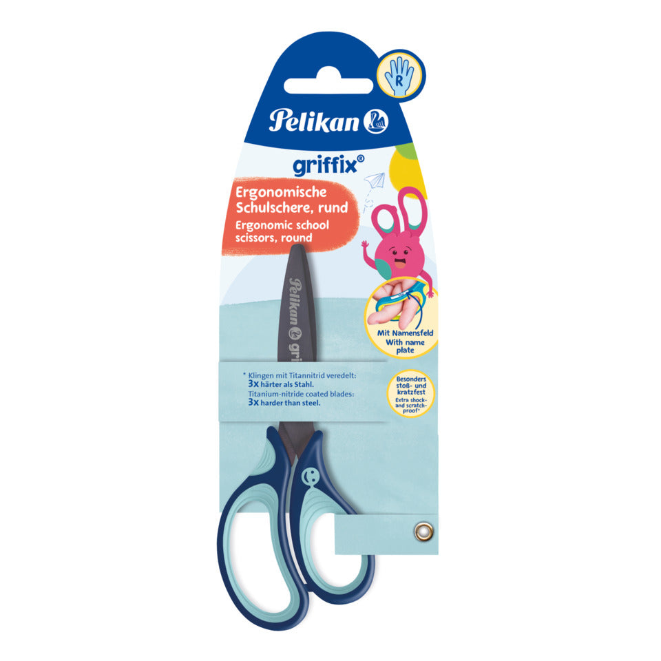 Schulschere griffix®,Rechtshänder, 14cm, blau PELIKAN 100401619 PELIKAN 100401619 803502 Rechts rund