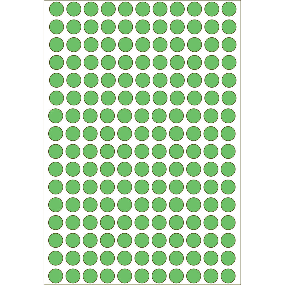 Etiketten permanent, Ø8mm, 5632 Stück, grün HERMA 2215 HERMA 2215 Farbpunkte
