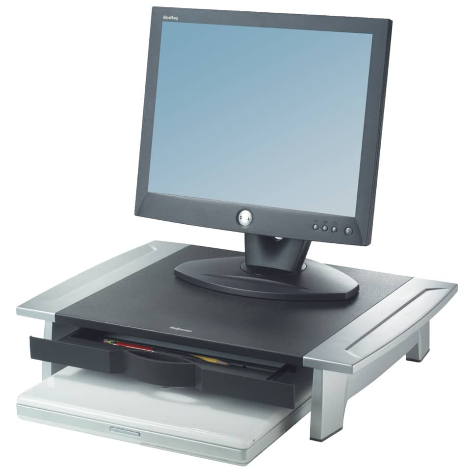 Monitorständer Standard Office Suites, höhenverstellbar, schwarz/silber FELLOWES 8031101 FELLOWES 8031101 KOMPAKT