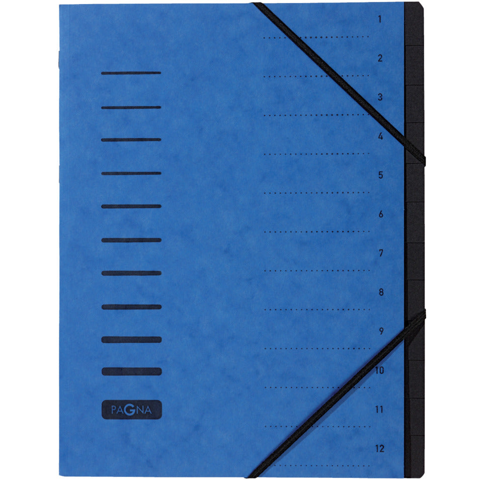 Ordnungsmappe, 12-teilig, blau PAGNA 40059-02 PAGNA 40059-02 .Gummizug