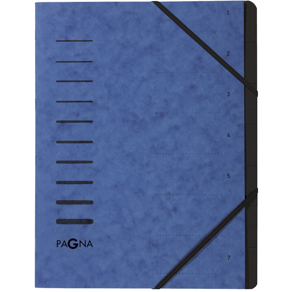 Ordnungsmappe 7 Fächer 1-7 blau PAGNA 40058 02 PAGNA 40058-02  Gummizug