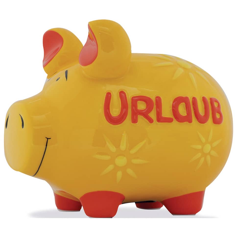 Sparschwein mittel "Urlaub", 17 x 15 x 15 cm, Keramik KCG 10027159 KCG 101579/10027159 Urlaub