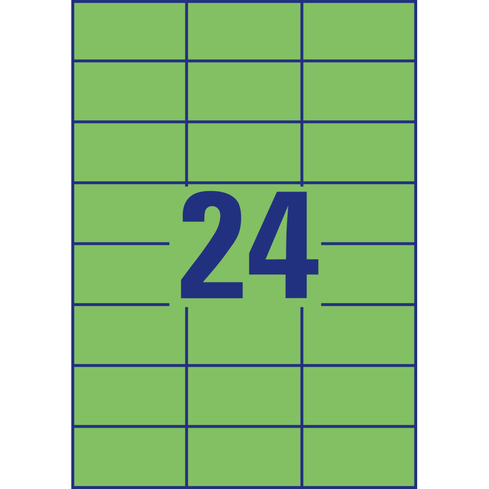 Universaletiketten, 70x37mm, 2400 Stück, grün AVERY ZWECKFORM 3450 ZWECKFORM 3450 2400ST