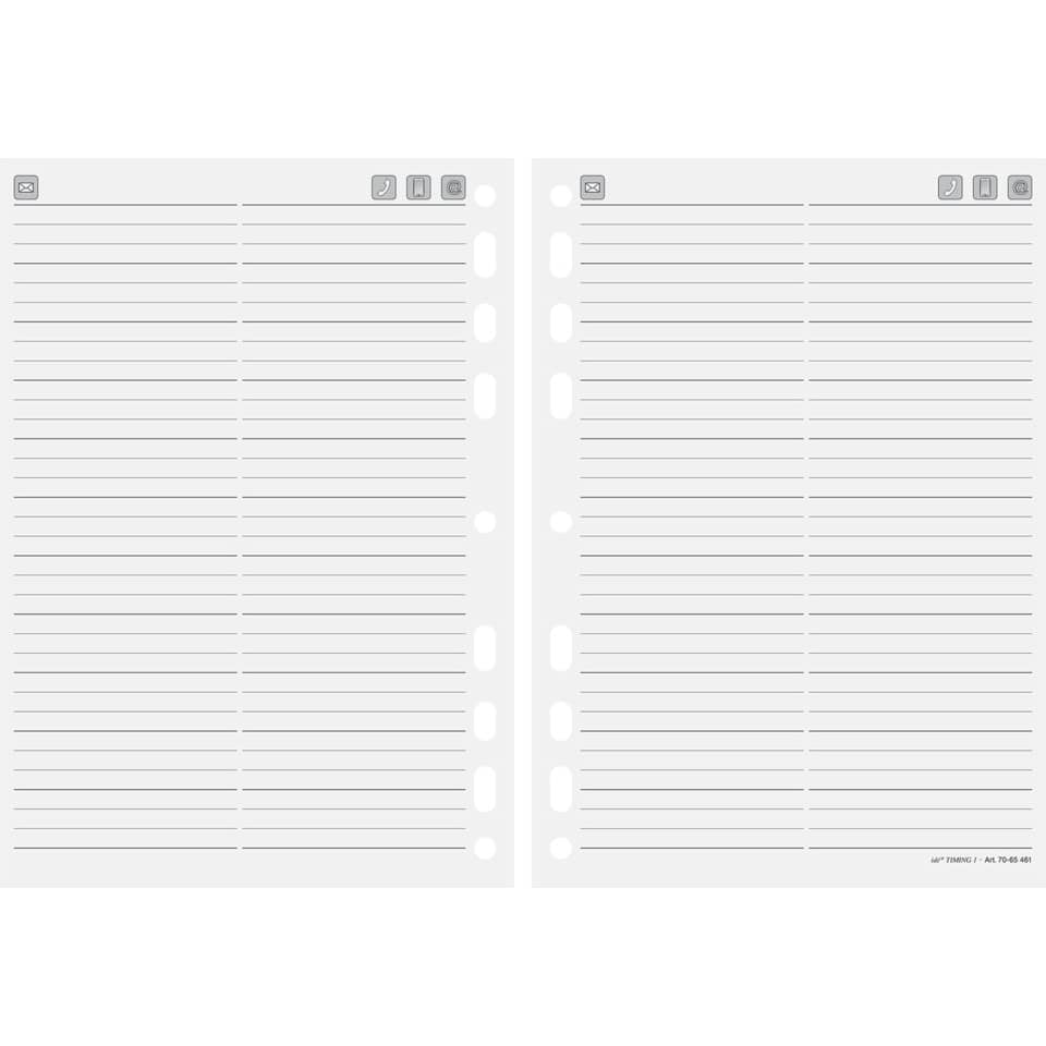Ersatzeinlage Adressen/Notizen für Timing 1, A5, 32 Blatt, liniert RIDO 7065461 RIDO 7065461 für Timing 1