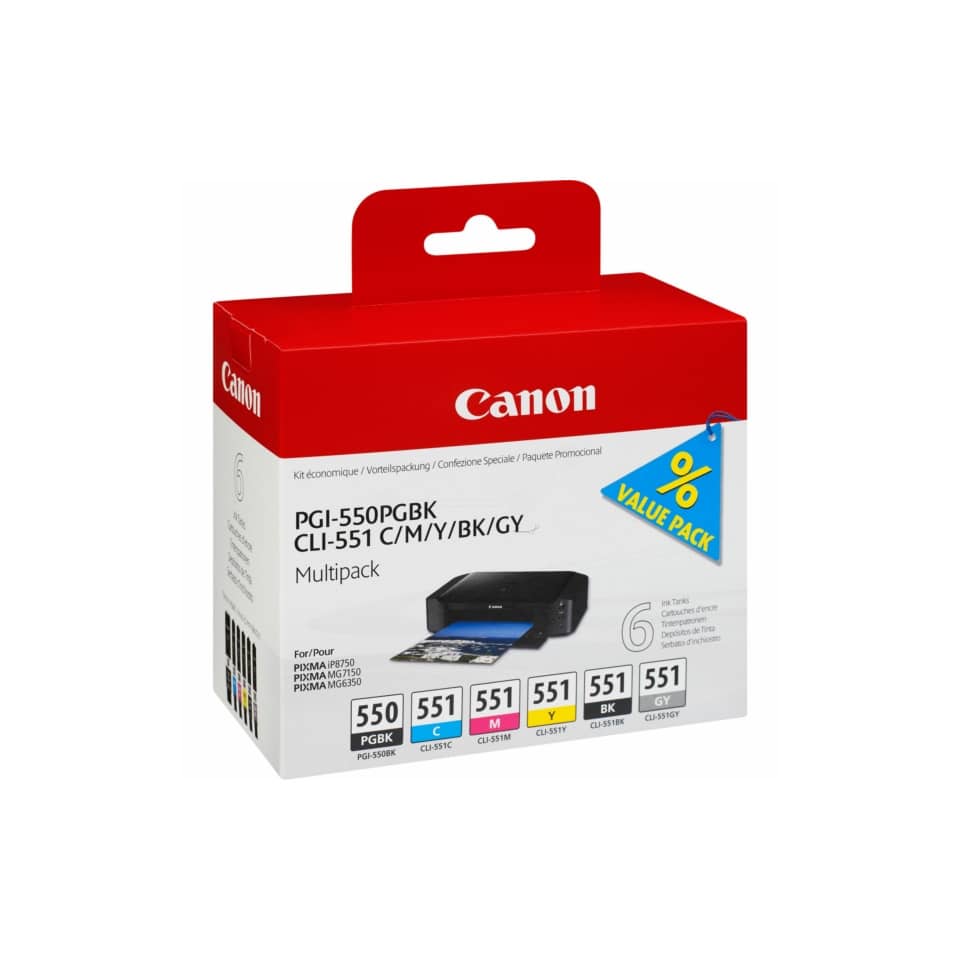 Kombipack PGI550/CLI551 c,m,y,bk,gy CANON 6496B005