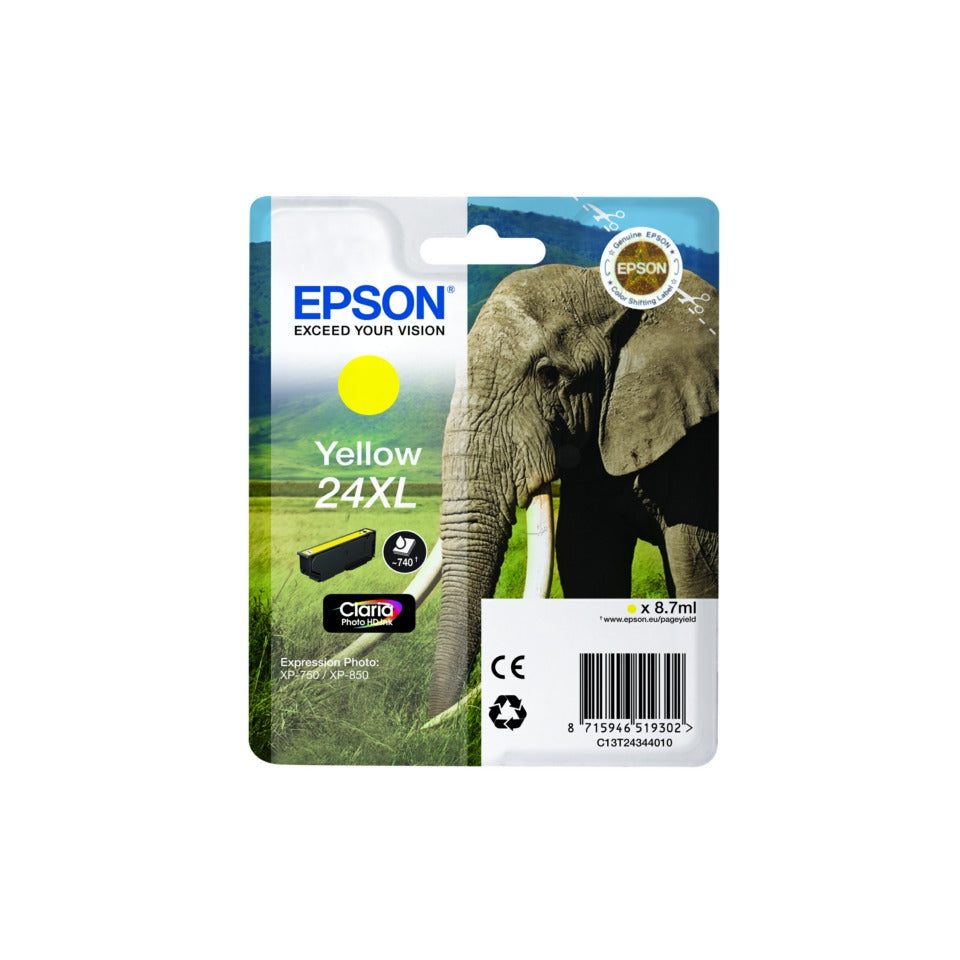 Inkjetpatrone Nr. 24XL foto yellow   8,7ml EPSON C13T24344012 EPSON C13T24344012 8,7ml
