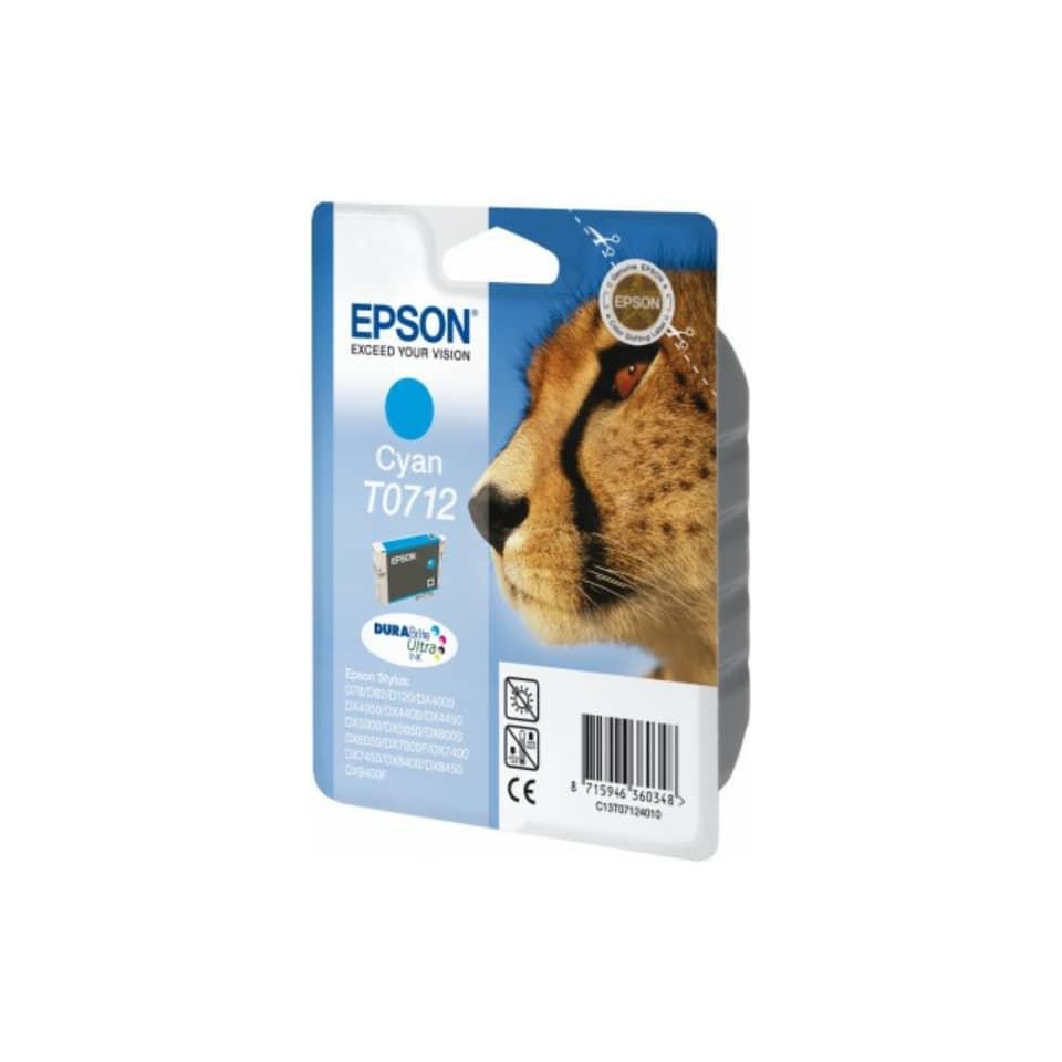 Inkjetpatrone T0712 cyan   5,5ml EPSON C13T07124012 EPSON C13T07124012 5,5ml