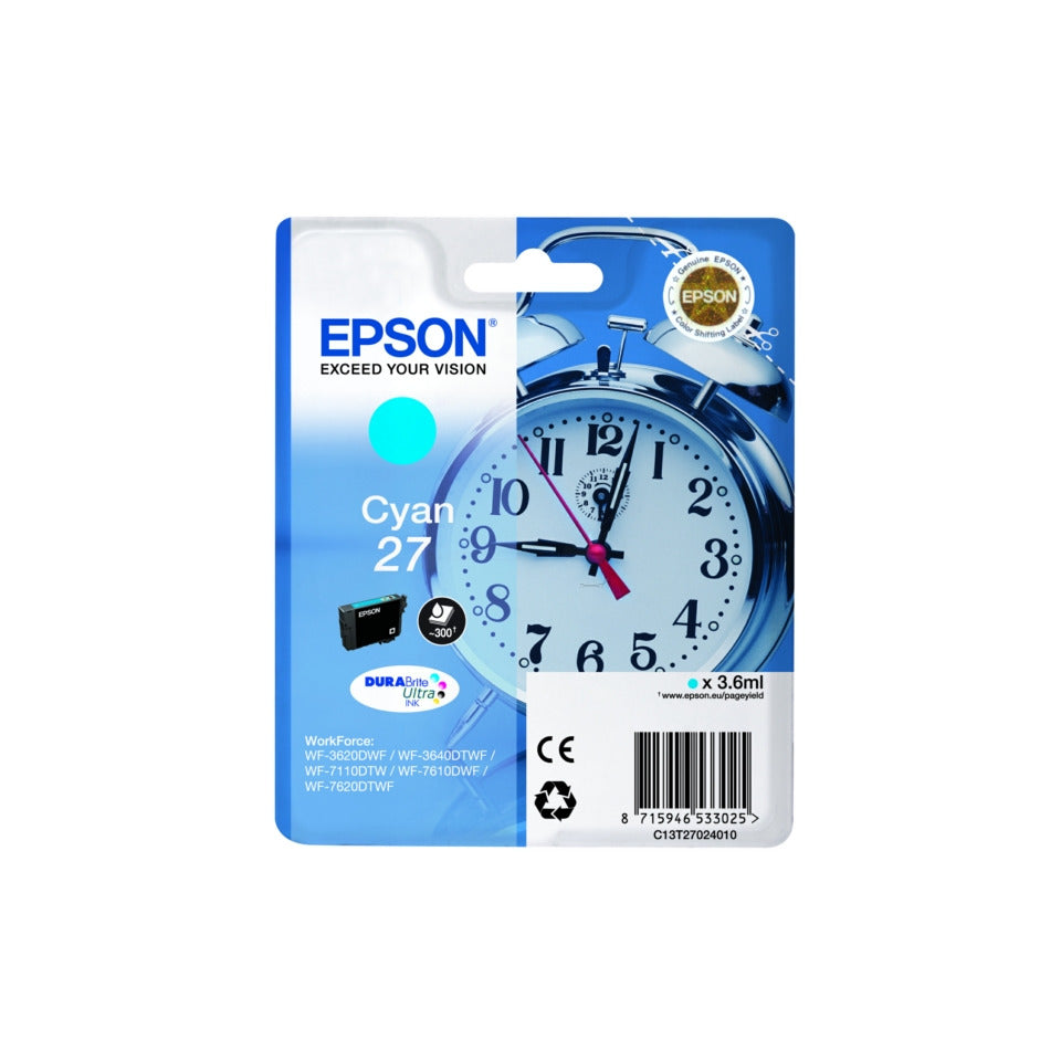Inkjetpatrone Nr. 27 cyan EPSON C13T27024012