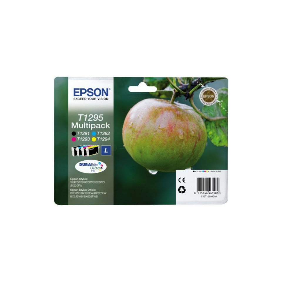 Inkjetpatrone T1295 schwarz, cyan, magenta, yellow   4 Stück EPSON C13T12954012