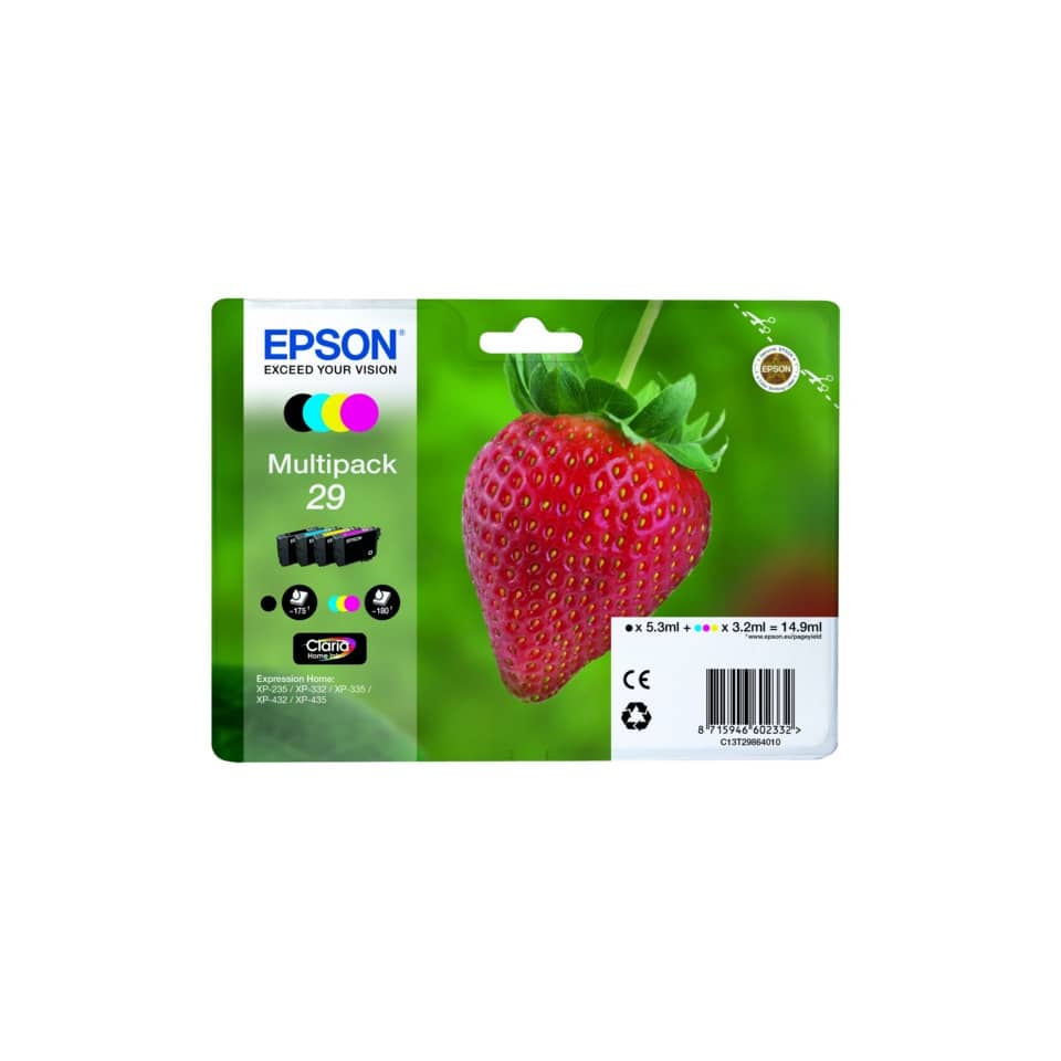 Inkjetpatronen Nr.29 schwarz, cyan, magenta, yellow   Multipack EPSON C13T29864012