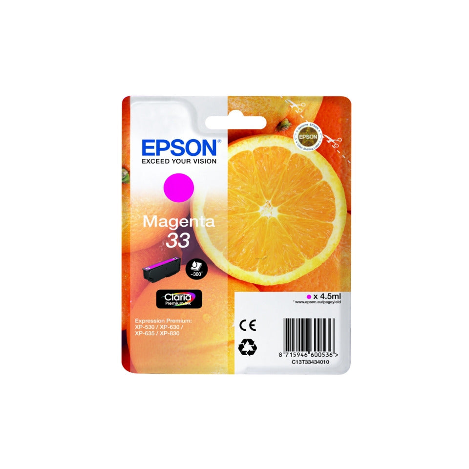 Inkjetpatrone Nr. 33 magenta   4,5ml EPSON C13T33434012 EPSON C13T33434012 4,5ml