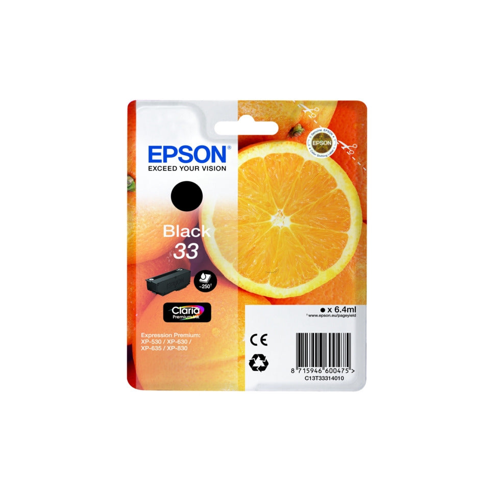 Inkjetpatrone Nr. 33 schwarz   6,2ml EPSON C13T33314012 EPSON C13T33314012 6,2ml