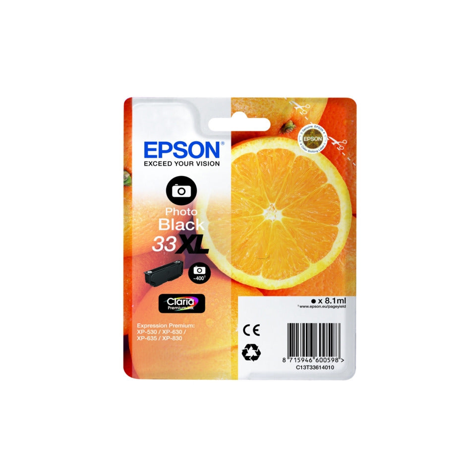 Inkjetpatrone Nr. 33XL foto schwarz EPSON C13T33614012