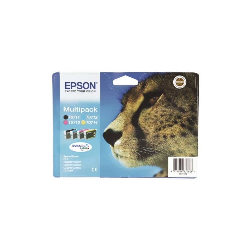 Inkjetpatrone schwarz, cyan, magenta, yellow 4 Stück   Multipack EPSON C13T07154012 EPSON C13T07154012 Multipack