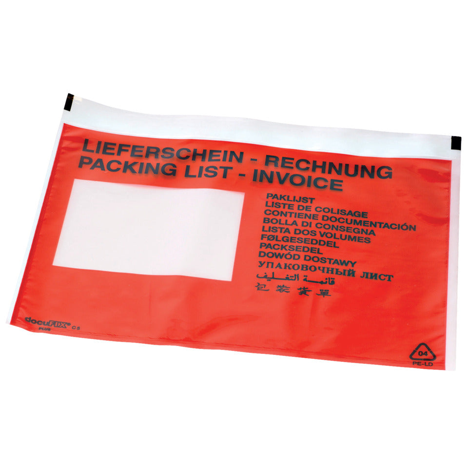 Begleitpapiertasche, C5, selbstklebend, 250 Stück, rot DOCUFIX 2FVDO402024 DOCUFIX 2FVDO402024 Lief./Rech.