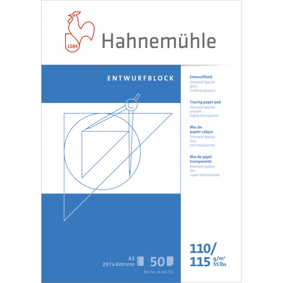 Transparentpapierblock, A3, 110/115g/m², 50 Blatt HAHNEMÜHLE 10622721
