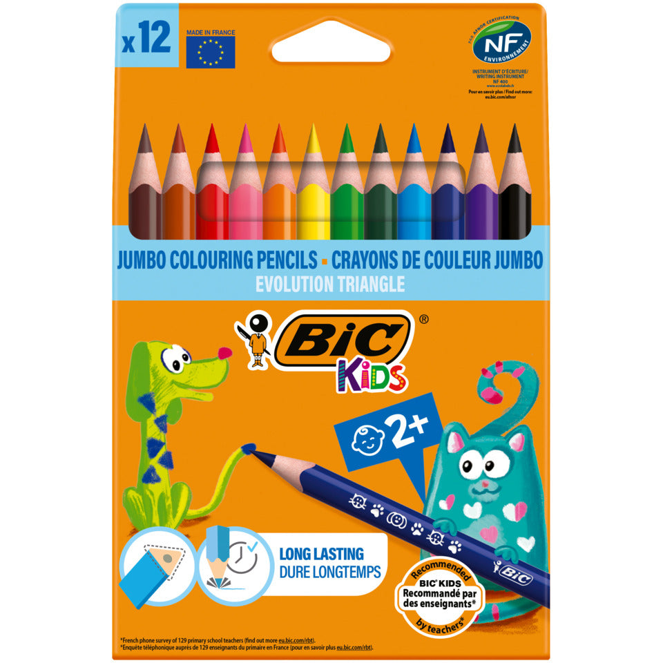 Farbstiftetui Kids ECOlutions EVOLUTION Triangle, sortiert, Kartonetui à 12 Stück BIC 82973511 BIC 82973511 12St sort.Evolution