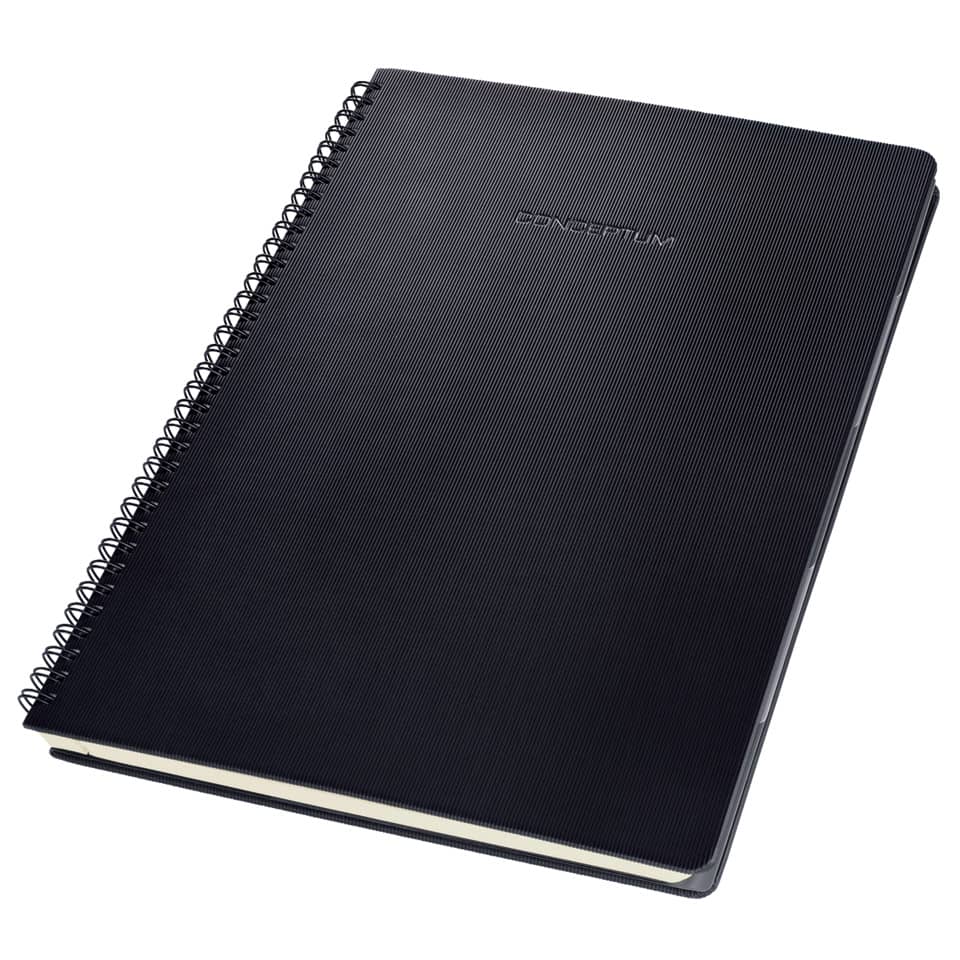 Collegeblock mit Register, A4, 160 Seiten, kariert, schwarz CONCEPTUM CO840 CONCEPTUM CO840 mit Reg. Hardcover