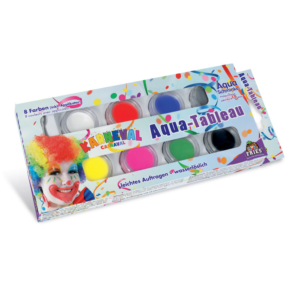 Aquaschminke Fasching, 8 Farben+Pinsel FRIES 3048 6 FRIES 30486 8Farben+Pinsel