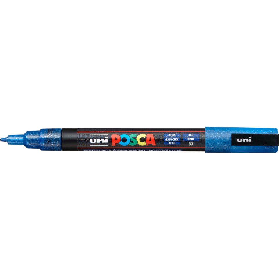 Pigmentmarker Uni Posca PC-3M Glitter, dunkelblau UNI-BALL 186588 UNI-BALL 186588 PC-3M