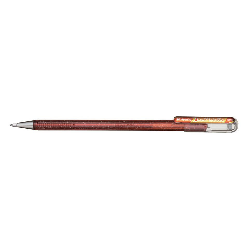 Gel-Tintenroller Dual Metallic Glitzer K110, 0,5mm, orange metallic gelb PENTEL K110-DFX