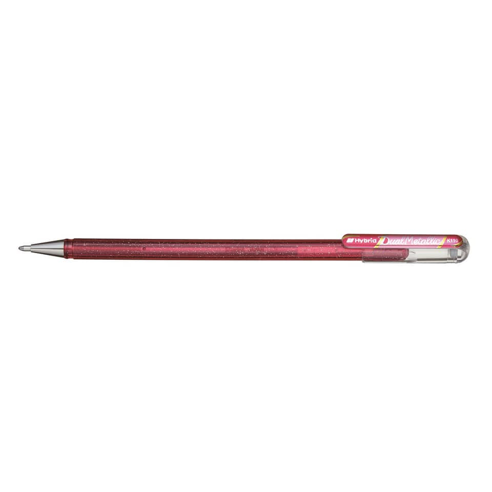 Gel-Tintenroller Dual Metallic Glitzer K110, 0,5mm, pink metallic pink PENTEL K110-DPX
