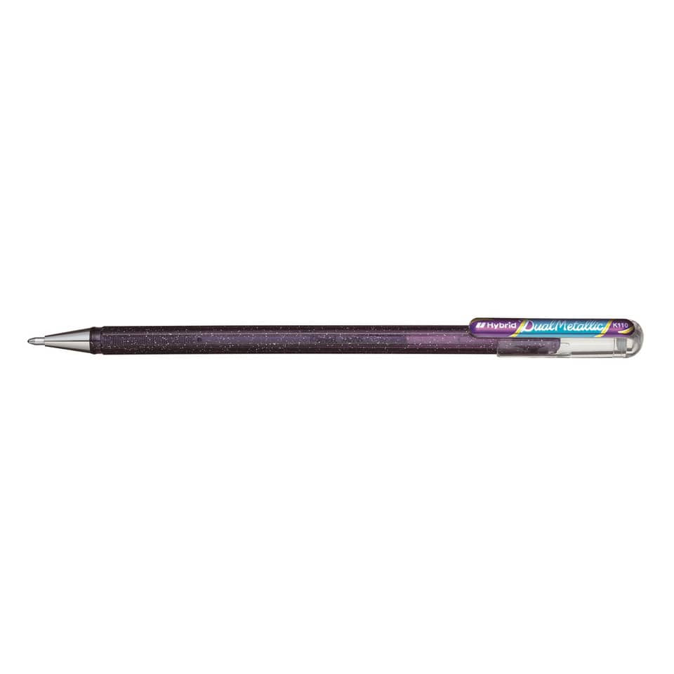 Gel-Tintenroller Dual Metallic Glitzer K110, 0,5mm, violett metallic blau PENTEL K110-DVX
