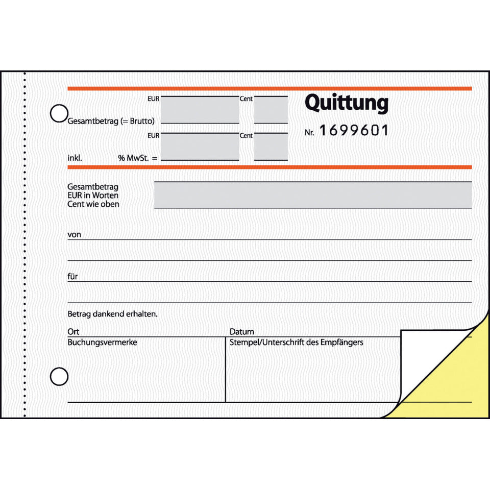 Quittung inkl. Mwst., A6, 2x50 Blatt SIGEL SD122 SIGEL SD122 +DU Papier