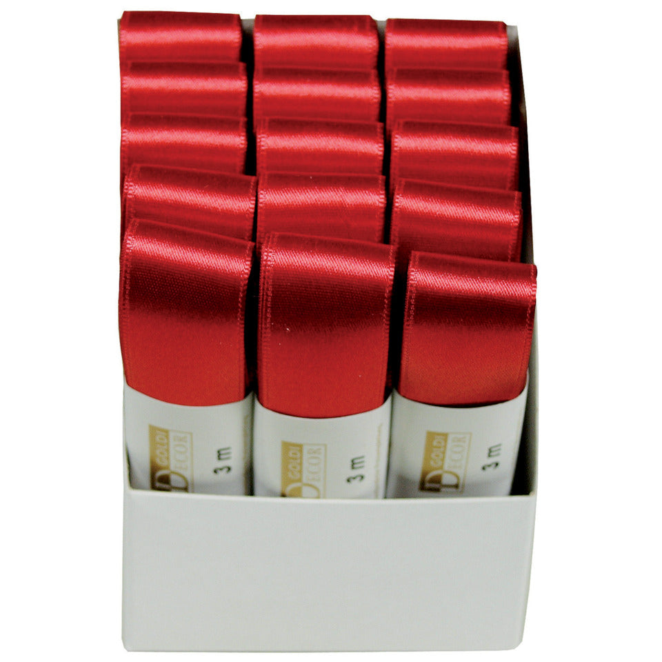 Doppelsatinband, 25mmx3m, rot GOLDINA 1172025201503