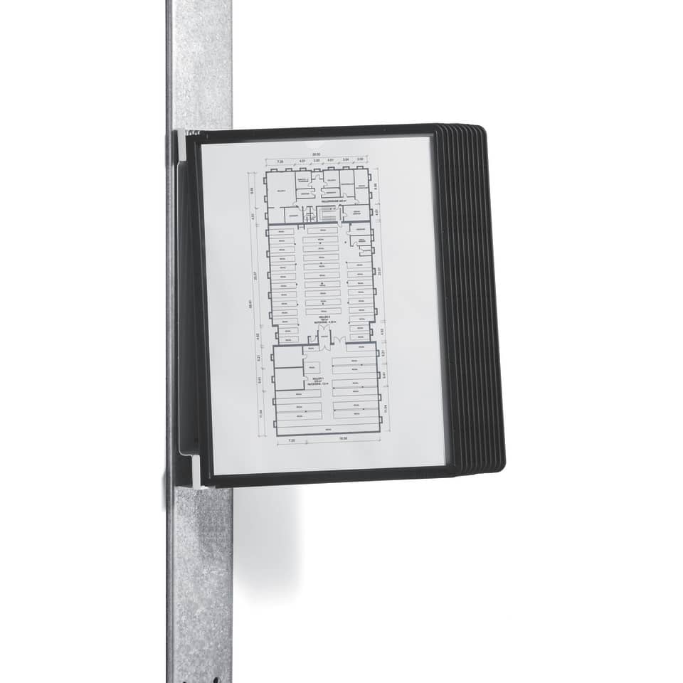 Sichttafelsystem VARIO® MAGNET WALL 10, schwarz, 10 Sichttafeln A4 DURABLE 591801 DURABLE 591801 VARIO