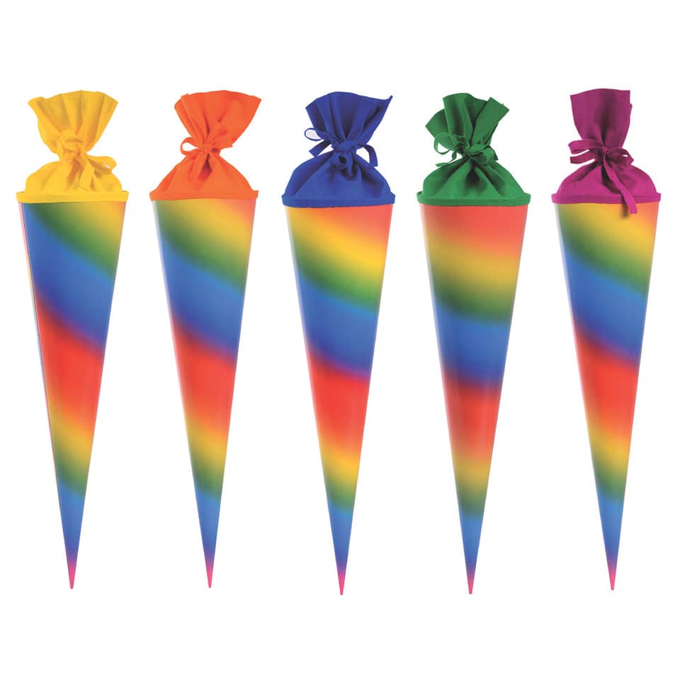 Bastelschultüte, Regenbogen, 70cm, Filzverschluss GOLDBUCH 97829