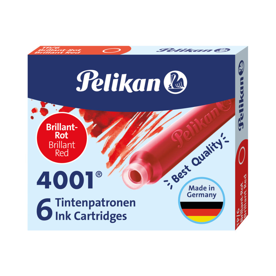 Tintenpatrone 4001® TP/6, 6 Stück, brilliantrot PELIKAN 400142567 PELIKAN 400142567 301192 4001 TP/6