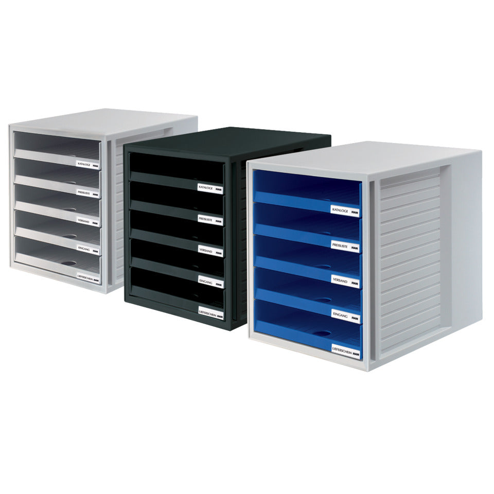 Schubladenbox SCHRANK-SET 5 offene Schubladen lichtgrau HAN 1401-11D HAN 1401-11 5 offene Schuebe