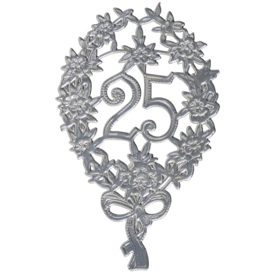 Jubiläumszahl silber „25", 8 x 12 cm DEMMLER 1225250192 DEKORATIV 1225-25 8x12cm