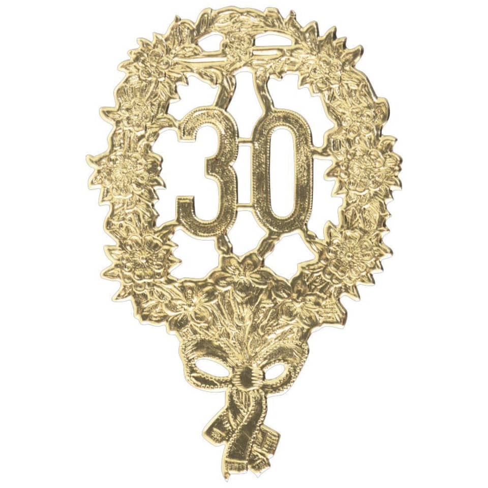 Jubiläumszahl gold „30“, 8 x 12 cm DEMMLER 1225300192 DEKORATIV 1225-30 8x12cm