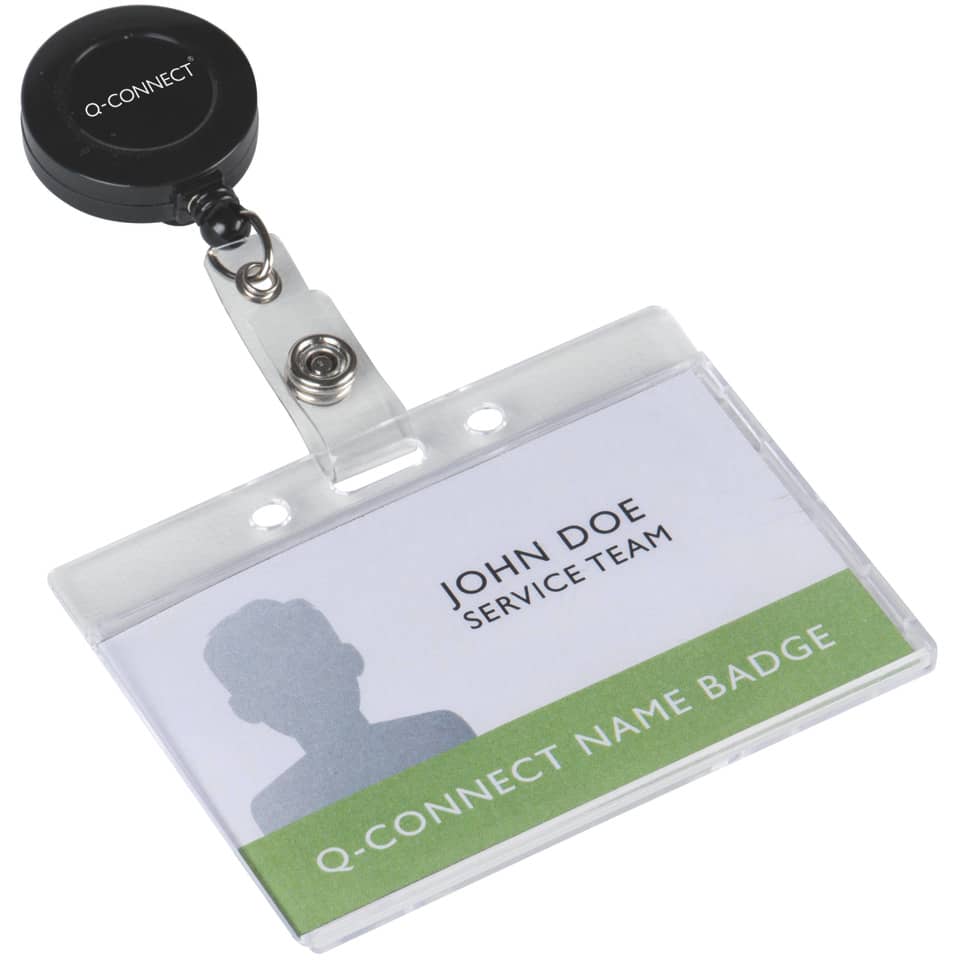 Ausweishalter mit Metallclip, 10 Stück, schwarz Q-CONNECT KF14147 Q-CONNECT KF14147 mit Metallclip