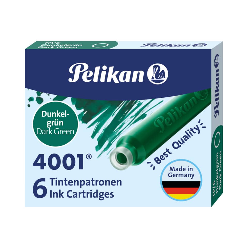 Tintenpatrone 4001® TP/6, 6 Stück, dunkelgrün PELIKAN 400142563 PELIKAN 400142563 300087 4001 TP/6