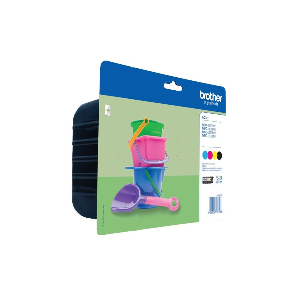 Rainbow Kit, 4 x 260 Seiten, 4-farbig BROTHER LC221VALBPDR