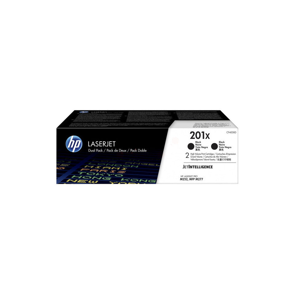 Lasertoner Nr. 201X, 2 x 2.800 Seiten, 2 Stück, schwarz HP CF400XD