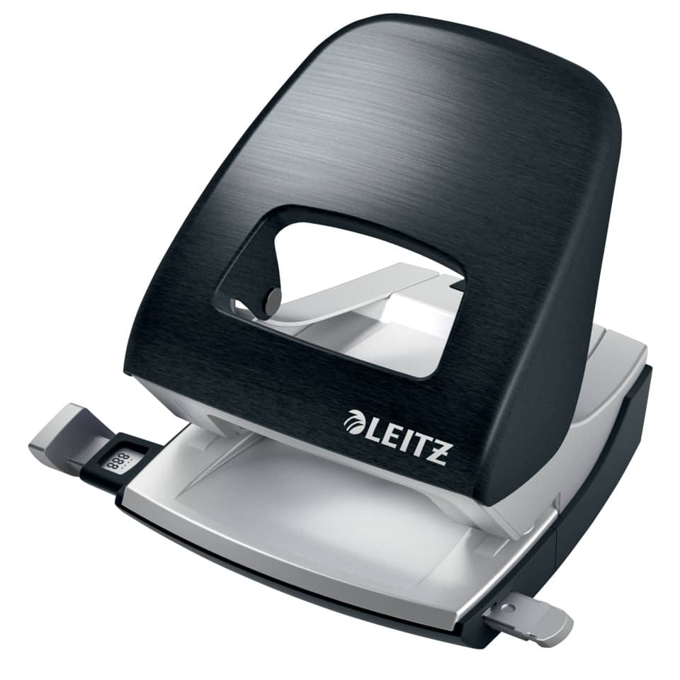 Locher NeXXt Style, 30 Blatt, Anschlagschiene, Metall, satin schwarz LEITZ 5006-00-94 LEITZ 5006-00-94 m. AS