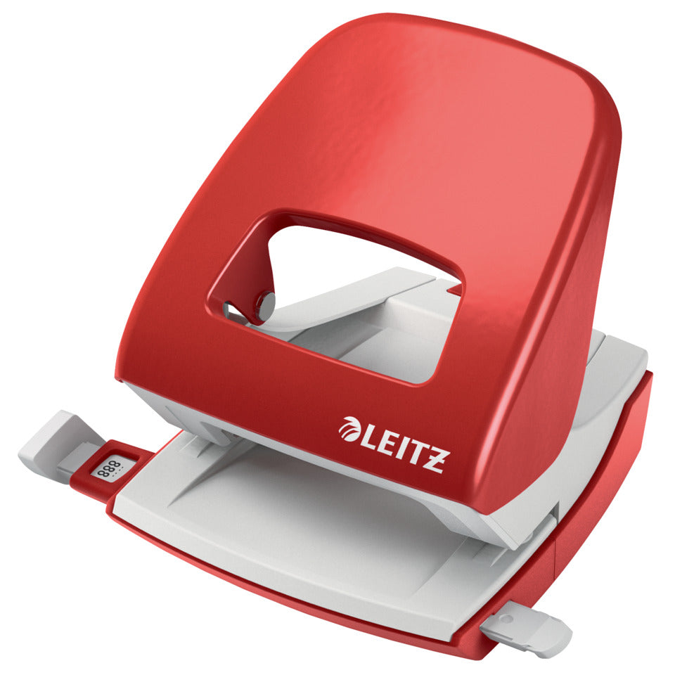 Locher NeXXt, 30 Blatt, Anschlagschiene, Metall, rot LEITZ 5008-00-25
