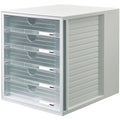 Schubladenbox SYSTEMBOX, A4 u. größer, 5 geschl. Schubladen, transl.-klar HAN 1450-63D HAN 1450-63 Systembox