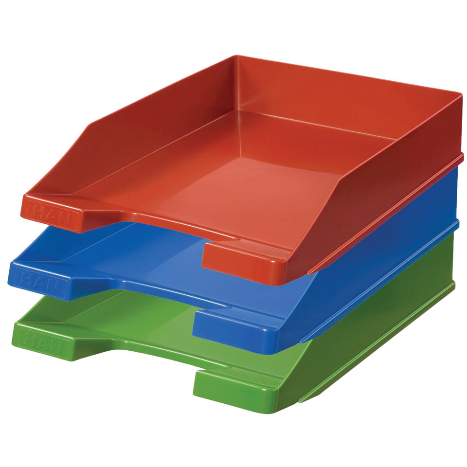 Briefablage KLASSIK, DIN A4/C4, stapelbar, stabil, modern, blau HAN 1027-X-14D