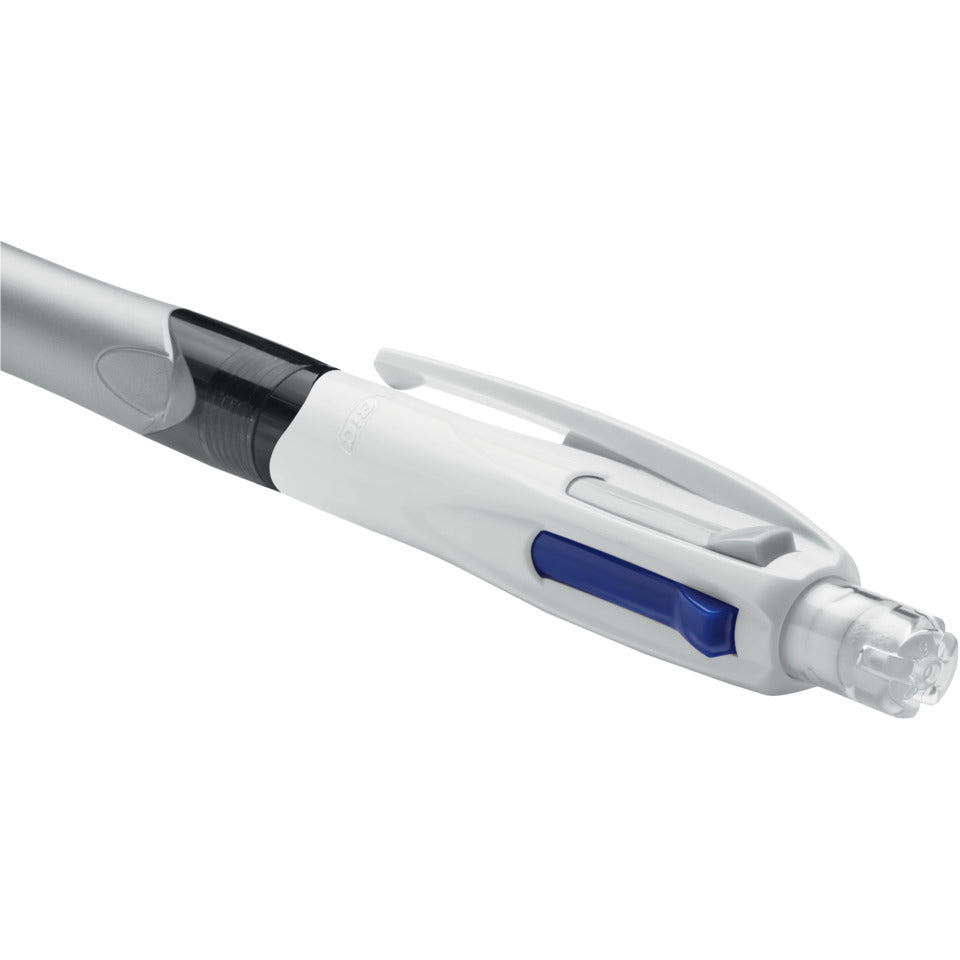 Mehrfarb-Druckkugelschreiber 4 Colours® 3+1 HB, 0,4/0,7 mm, grau BIC 942104 BIC 942104  4Colours