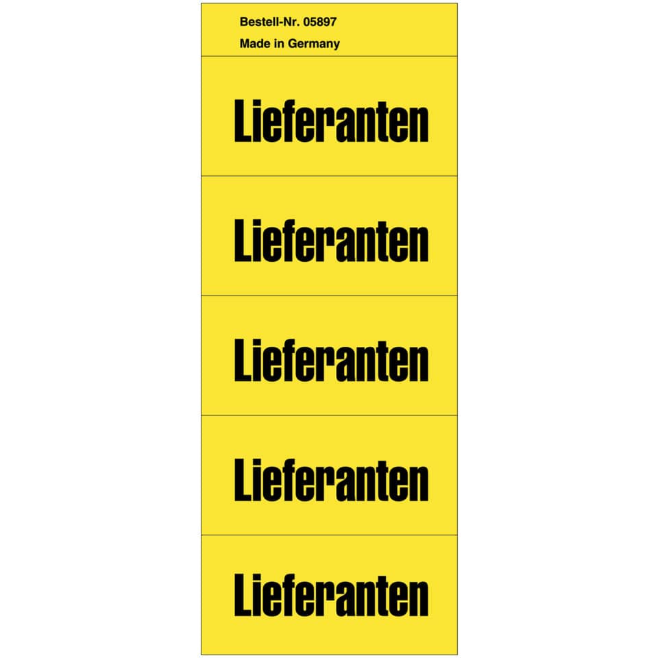 Inhaltsschild Lieferanten, selbstklebend, 100 Stück, gelb  5897 NEUTRAL 5897  skl  Pg100St