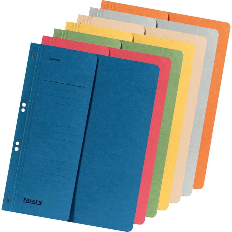 Ösenhefter, A4, 250 g/m², halber Deckel, kfm. Heftung, Manilakarton, orange FALKEN 80000516 FALKEN  80000516